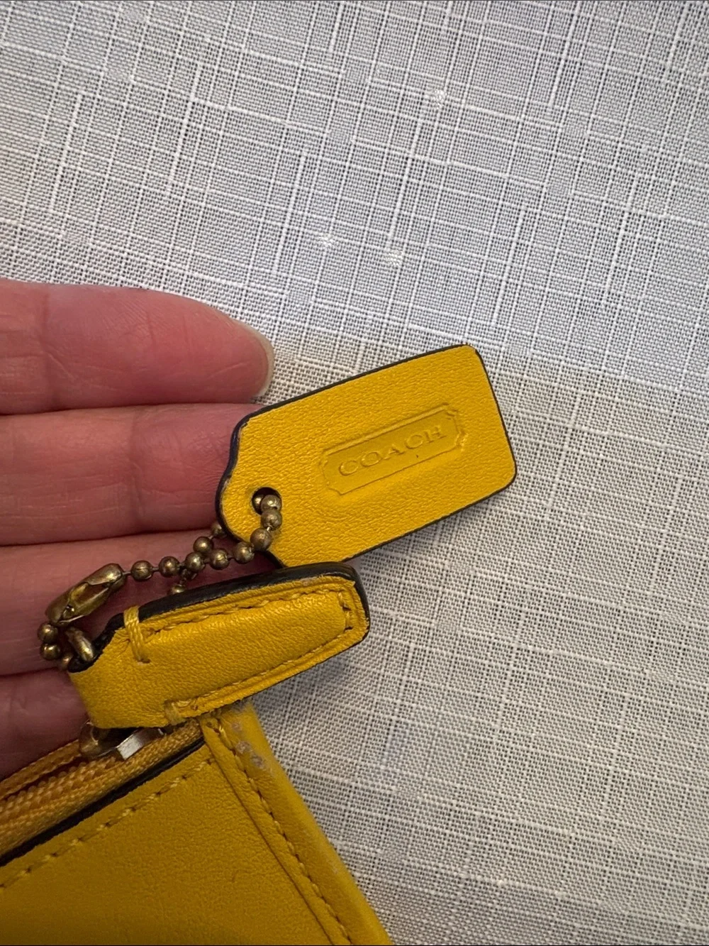 Coach Yellow Leather Pencil Pouch